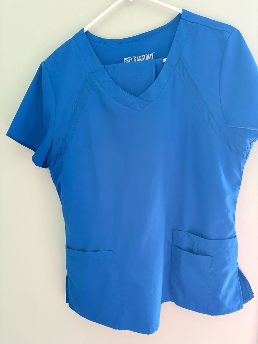 Grey's Anatomy Solid Royal Blue V-Neck Scrub Top